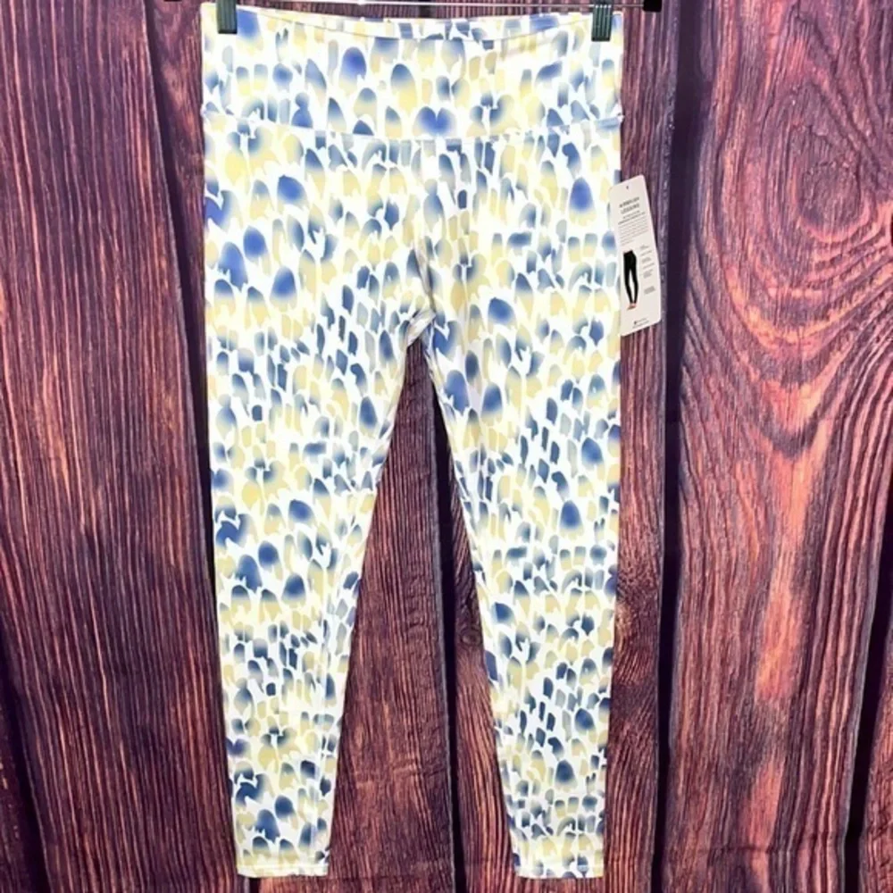 Alo Yoga Cheetah Colorful Stretch Airbrush Athletic Legging Pants Athleisure